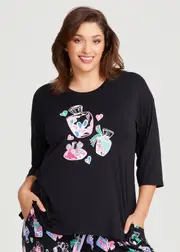 [Taking Shape] Taking Shape Bamboo Perfume Pyjama Top Size 26 in Black - Plus Size Women's Clothing Black