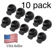 Round Ball Cordlock Cord Lock Toggles Stopper Stops Black (10 Pack)