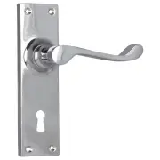 Victorian Lever Lock Set, Chrome