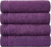 [GC GAVENO CAVAILIA] Large Towels Bath Sheet, Highly Absorbent Egyptian Cotton Towel Set, 4 Pack Extra Soft Large Bath Towel Purple, Quick Dry Bath Sheets, 450 GSM Washable Towels, 75X135 Cm