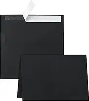 Silunkia 100 Packs Black Blank Note Cards and Envelopes 5 x 7 Heavyweight Folded Cardstock and A7 Envelopes Self Seal for Wedding Invitations, DIY Greeting Card, Thank You Cards, Birthday