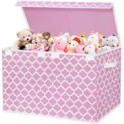 Large Toy Box Chest Organizer Storage Bin with Lid for Playroom Nursery Closet