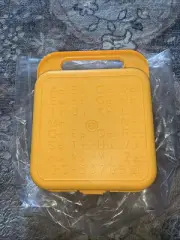 Vtg Tupperware Toy Stencil ABC 123 Yellow Case Arts/Craft School Storage 1407-8