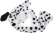 [MOLUCKFU] Plush Dalmatian Ear Flap Winter Hat for Funny Beanie with Moving Ears Versatile Masquerade Accessory Stylish Warmth for Women