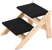 Pet Stairs/Steps, Dog Steps for Bed Large Dog, 2-in-1 Foldable Wood Dog Stairs with Non-Slip Pads for High Beds, Sofa, Couch, Car, Durable Portable Dog/Cat Ladder Up to 150 lbs, 3 Steps