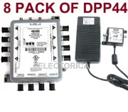 8 X NEW DPP44 DISH NETWORK MULTI SWITCH + POWER SUPPLY LNB SATELLITE DPP 44 4X4