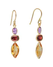 Tiramisu 14K Over Silver Gemstone Earrings