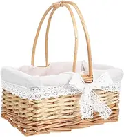 Parliky Spacious Hand Picnic Basket with Liner Versatile Storage Container for Food Snacks and Eggs for Picnics Parties and Home Organization