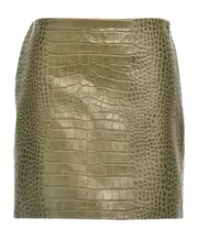 Ermanno Scervino Embossed Mini Leather Skirt IT40 Green