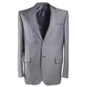 Brioni Silver-Gray Patterned Wool Sport Coat with Piping Detail 40R NWT