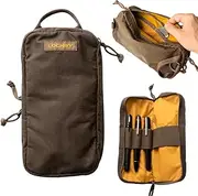 Venture Pouch | Multipurpose Tactical Mini Tool Bag | Durable Water Resistant Waxed Canvas | Dual-Sided Zipper Pouch | For Motorcycle, Bike, EDC, Pen, Pencil, Art, Tech & Travel