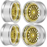 4pcs Mini Simulated Electroplated Hub Tires Drift Tire Hub for Car Wheels Car Wheel Rim Road Replacement Rc Car Repairing Tire Hub Rc Car Accessories Silver Nylon Plastic
