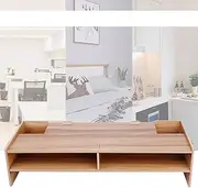 Monitor Stand Heighten Shelf Rack for Computer Desk Storage Bracket, Modern Style for Living Room, Durable Wooden Rack (Cherry)