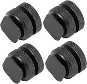 SHINEOFI 4Pcs Aluminum Alloy Hot Shoe Adapter with Tripod Screw Mount Durable Cold Shoe Mount for LED Lights Microphones and Monitors Easy Installation for DSLR and Camcorders