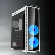 Mid Tower ATX ITX mATX computer PC Gaming Case Full Transparent Panel White coat