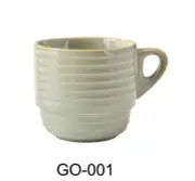 Yanco China GO-001 Golden Coast Earthy Tone Porcelain 6 oz. Cup - 3 Doz