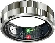 Smart Ring Health Tracker, Sleep Tracker Ring with Heart Rate, Waterproof Fitness Tracker for Activity Monitoring/Steps/Distance/Calories, Up to 7Days Battery, for iOS Android(Stylish Silver#12)