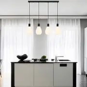 Tresor Pendant Light 4Lt in Black and Opal Matt