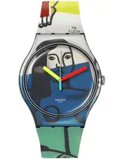 [Swatch] Leger's Two Women Holding Flowers Watch in Black