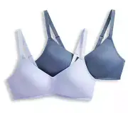Jockey Smooth & Sleek Wirefree Molded Bra -Set of 2-Dsk Blue/Blue-40C-A631597