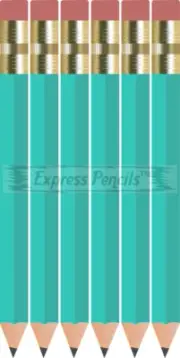 144 Lt. Turquoise Half mini short Golf Hexagon #2 Pencils ExpressPencilsTM