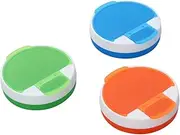 Ipetboom 3pcs Box 4 Portable Medicine Storage Case with Compartments Holder for Daily Use Mini Organizer Blue Green and Orange for Seniors Go