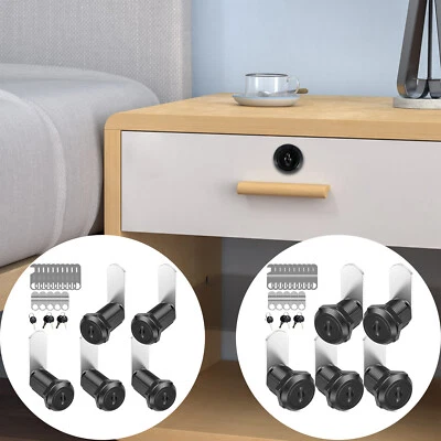 Furniture Cam Lock 16/30mm Zinc Alloy Cabinet Keyed Cam Lock Black RV tyiIo