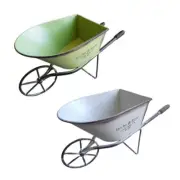 Iron Wheelbarrow Plant Holders Mini Planter Container for Yard and Garden Decors