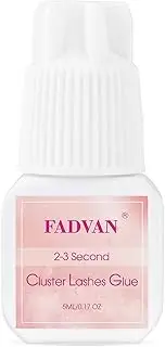 FADVAN Individual Cluster Lash Glue DIY Lash Extension Glue Sensitive Eyelash Extension Glue Self Application Adhesive Black Eyelash Adhesive No Fume No Irritation