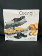 CucinaPro 220-05NS Silver Electric Rectangular Non-Stick Pizzelle Baker