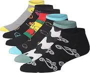 [Tipi Toe] Womens 6 Pack Colorful Patterned Peaceful Sunshine Vibes Ankle/Low Cut Socks, PS280, Peaceful Sunshine Vibes, 10-13