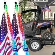 2X 3ft RGB LED Whip Lights Antenna Bluetooth&Remote for Polaris RZR 170 570 900