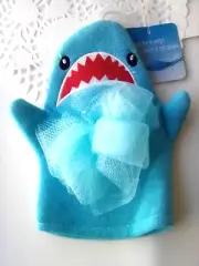Terry Cloth SHARK Bath Puppet Baby Wash Cloth Bath Mitt NEW ONE piece