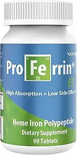 ES Heme Iron Polypeptide Dietary Supplement Tablets, Blue/Green, 90 Count