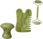 Facial Beauty Massager Set Jade Comb Mushroom Stone Massage Supplies Smooth Massage Accessory