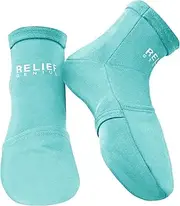 Relief Genius Cold Therapy Socks with Reusable Gel ice Packs - Achieve Relief from Sprains, Muscle Pain, Bruises, Swelling, Edema, Chemotherapy, Arthritis, Post Partum Foot- 2 pcs (Large) Blue