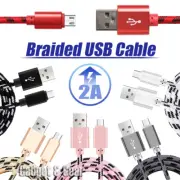 1M /2MBraided Micro USB Data Sync Charging Charger Cable Android Samsung Oppo