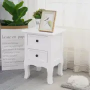 French Bedside Table Nightstand White Set of 2 Dreamo