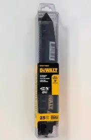 DEWALT DWA4179B25 9 in Bi-Metal Reciprocating Saw Blade - Black (25 Pack) 10 TPI