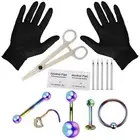 Professional Body Piercing Tool Kit Ear Nose Navel Eyebrow Lip Nose Needle R! QH