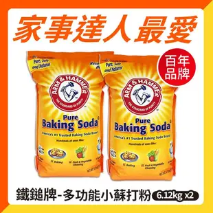 【ARM&HAMMER 鐵鎚】多功能小蘇打粉(6.12kg)x2入組