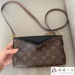 婷婷二手 LV 路易威登 老花 拼色 PALLAS CLUTCH 傳奇包 單肩包 斜背包 鏈帶包 M41639