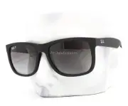 Ray-Ban Justin Sunglasses RB4165 622/T3 Matte Black Rubber Gray Polarized w/case