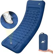 SlowTon Self-Inflating Camping Mat - 12 CM Thickness Inflatable Sleeping Pad with Built-in Pump, Portable Lightweight Single Camping Air Mattress with Pillow, Double Joinable for Outdoor Hiking