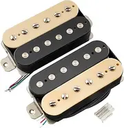Musiclily Pro LP-OMHA Alnico 5 Uncovered Humbucker Neck Bridge Pickups Set 7.5K/16K for Electric Guitar, Zebra