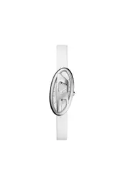 [Diesel] Diesel - D-Era Two-Hand White Leather Watch - Timeframes - Woman - White UNI White