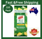 Ajax Eco Antibacterial Disinfectant Surface Cleaning Wipes Bulk 110 Pack-Au