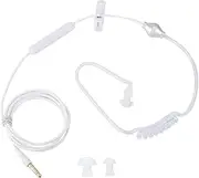 Air Tube Security Earpiece with Mic, Anti Radiation in Ear Headset, Noise Canceling, Convenient Button Control, for iOS/ (White)