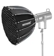 NEEWER 22"/55cm Parabolic Softbox Bowens Mount, Quick Release with Diffusers/Grid/Bag for Video Continuous Lighting CB60 CB200B MS60 MS150B Q4 Compatible with Godox Compatible with Aputure, NS55P