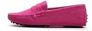 [ZIRIA] Shoes Women Leather Spring Flat Shoes Casual Loafers Slip On Women's Flats Shoes Lady Driving Shoes Rose RED